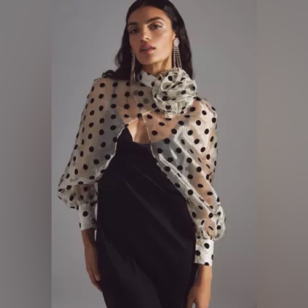 Anthropologie Rosette Tulle Sleeves